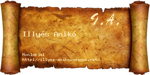 Illyés Anikó névjegykártya